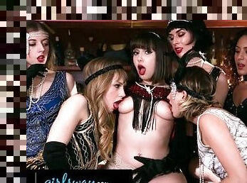 GIRLSWAY - Vintage Ladies Gets Wild In Front Of Everyone On The Bar Of The Speakeasy