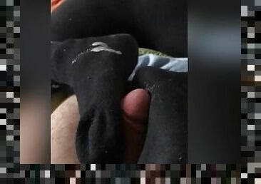 Had to cum twice (sock job with 2 pairs of crew socks)