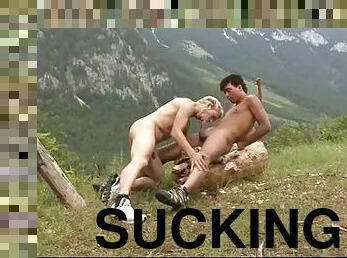 Mountain boys sucking dick and fucking in the woods