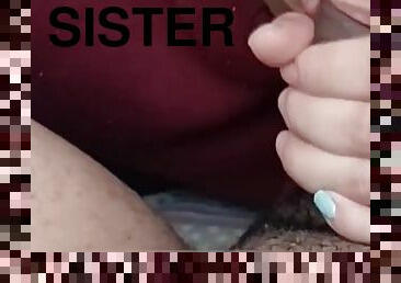 My stepsister makes me cum in her mouth quickly trying not to get caught in her room  PiinkNBluue