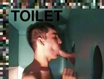 ASSAN sucking big cock of glory holes of mathieu FERATHI and fucked in toilets