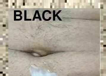 CUMSHOT: big black dick jacking off and nice big load cumshot
