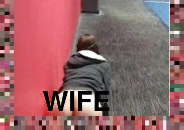 Sneaky Wife Crawls with Her Ass & Pussy Out at Bowling Ally