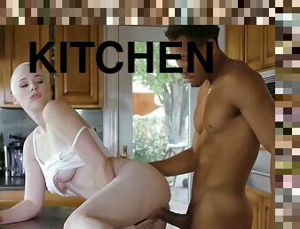 Riley nixon fucked by ricky johnson standing up in the kitchen