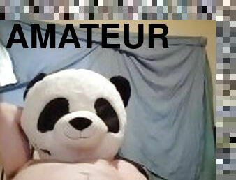 Masterbating panda breaks in my home uses all my lube