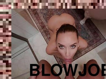 POV Sloppy BlowJob In The Bathroom