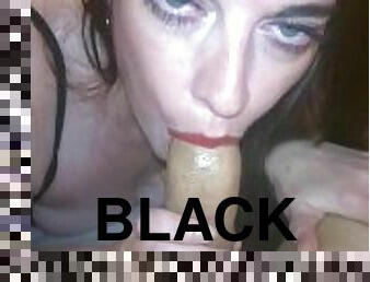 Red lips, little black dress, sucking cock, swallowing every last drop ????