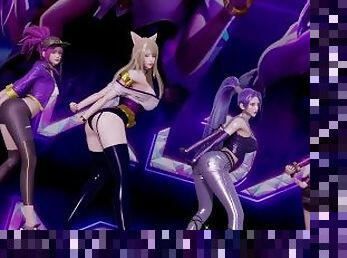 [MMD] Stellar - Marionette Kpop Striptease Dance Ahri Akali Kaisa Evelynn Seraphine KDA Popstar