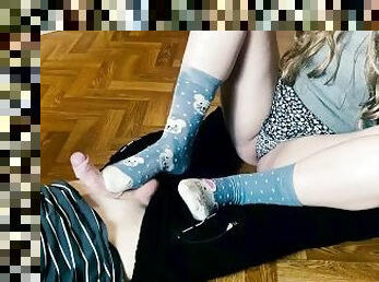 Foot fetish from a girl with beautiful legs