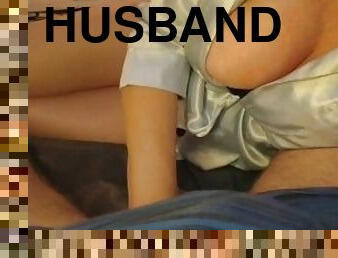 Before going  to rest , I give my husband a good handjob so he can relax????????????