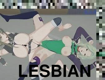 labasan, tomboy-lesbian, dalagita, laruin-ng-daliri-ang-pekpek, anime, hentai, 3d