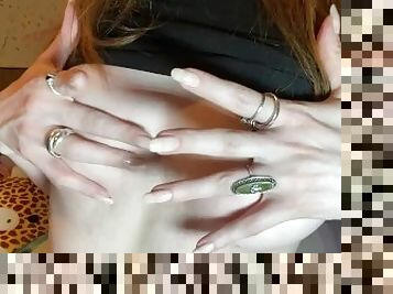 Long nails & pierced tits