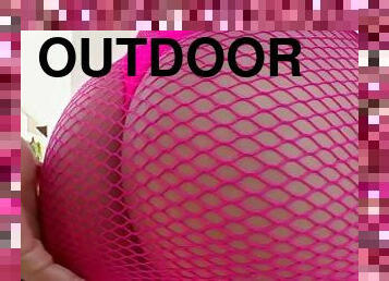 Linda Brown Brunette Euro Anal Slut & Nick Lang Ass fucking outdoor, stockings lingerie, Teaser#1