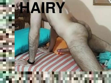 Hairy Man Jerking Off in the Bedroom
