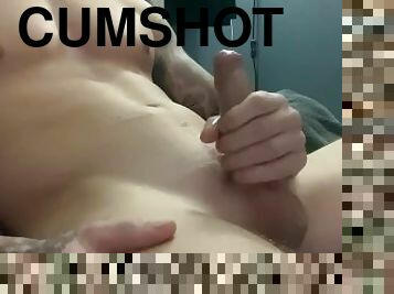 Tattooed Male Strokes Huge Cum Shot