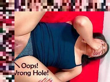 Idiot you got the wrong hole, that's not my pussy, take it out it's very painful!