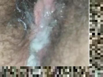 Pounding myself until dripping white thick cum