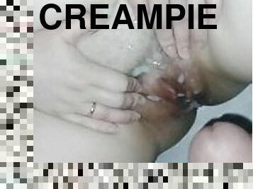 hårete, onani, pussy, russisk, kone, amatør, eldre, cumshot, handjob, creampie