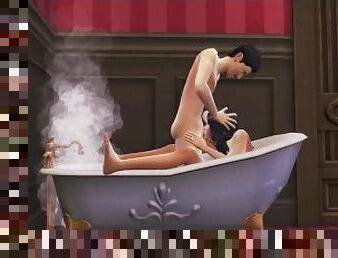 Bella Goth fucks her husband in bath (SIMS 4 PORN)