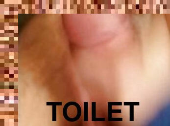Jerking of into a dirty toilet