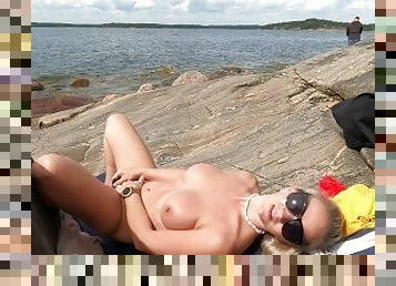 Fisherman hasn't no clue that one hot naughty mom is having fun behind his back