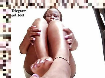 Ebony - socks and feet tease