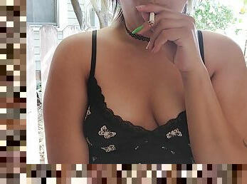 Smoking A Cigarette Outside With My Titties Out