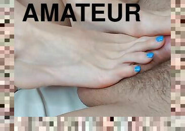 Gently Caressing Each Other In Intimate Places) Love How She Masturbates My Dick Her Feet)