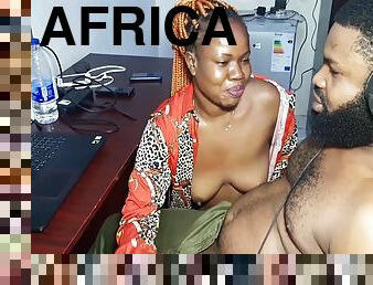 Omg! What A Huge Cock! Ladygold Africa Fuck Krissyjohs Big Dick While Editing Nigerian Porn Video