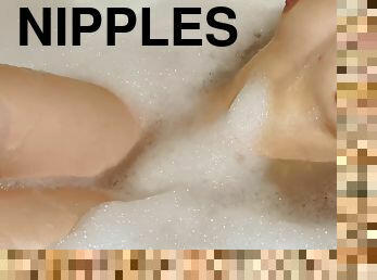 Young Girl With Swollen Nipples Masturbates In The Bathroom