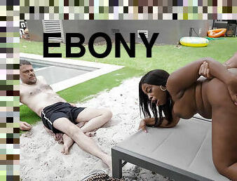 BBW ebony Kaiya Rose seduced stud and had sex in front of bf cuckold