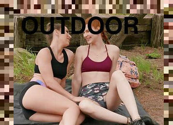 Jane Rogers and Paige Owens make love outdoors