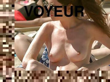 Nice Girls Go Topless On The Beach Voyeur Public Nude Knockers