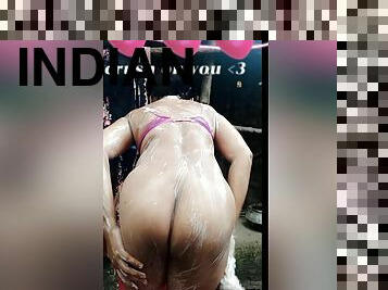 Hot Sexy Indian Girl Is Bathing In The Bathroom And Showing Her Cute Nude Body And Boos. Shower Scene Of A Erotic Horny