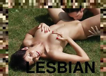 Alina, Lissi And Olivia C. In Three Old And Young Lesbians Playing Outside