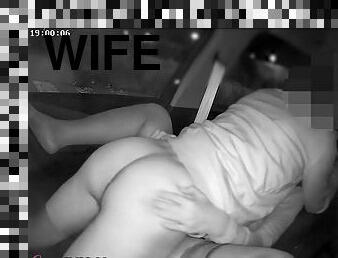 Chase my wife in a public parking lot and she fucks a stranger Night vision camera - MissCreamy