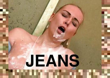 Jeans And Jizz Are All She Needs To Cream!