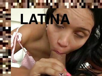 Tears, spit and cum on latinas face after deepthroat
