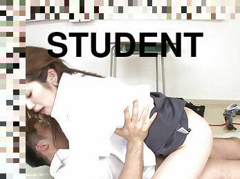 Professor Rei Haruka enjoys sex with student in class