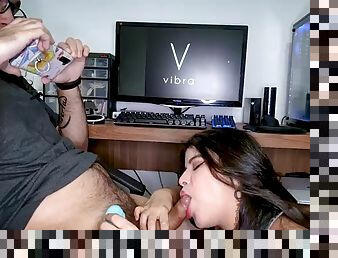 The porn actress Selena Vega shows you a male sex toy to masturbate
