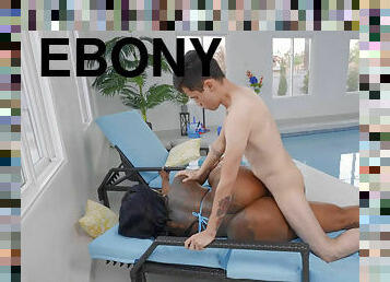 Ebony Victoria Cakes with big ass had sex by the pool