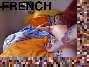 French redhead fucks her random mistress in front of her husband