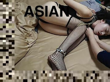 asiatisk, legetøj, japans, bdsm, strømper, undertøj, fetish, kvælning, bondage, dominans