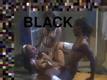 Gorgeous black ladies Jasmine Leih and Misti Love share bbc