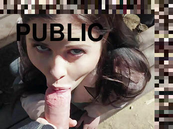 Cassie Light suck & fuck stranger’s hard cock in public for fast cash