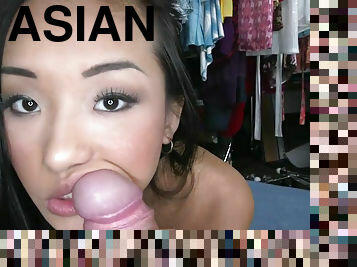 Asian Alina Li stroke & suck a big cock pov style