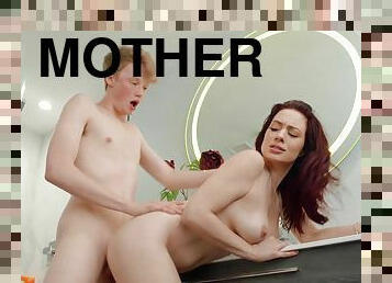 Redhead stepmother Jessica Ryan fucking with stepson in the bathroom