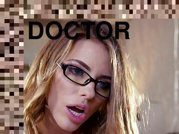 Very Thick Dick Slides Out Of Naked Doctor's Tight Pussy