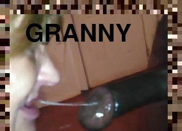 deepthroating granny loves black chopper