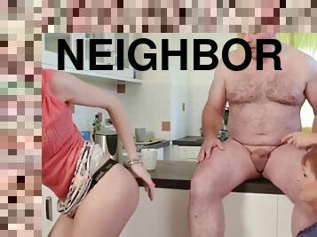 Small dick neighbor gets femdom CFNM HJ in amateur group